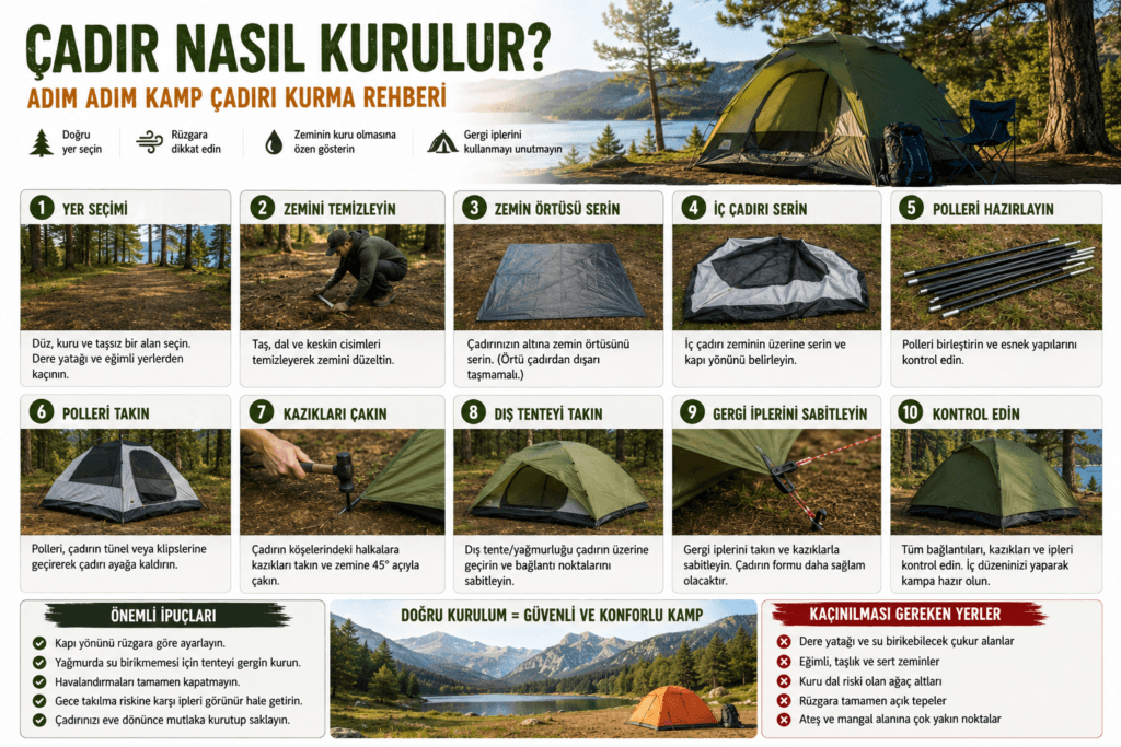 Çadır Nasıl Kurulur? Adım Adım Kamp Çadırı Kurma Rehberi