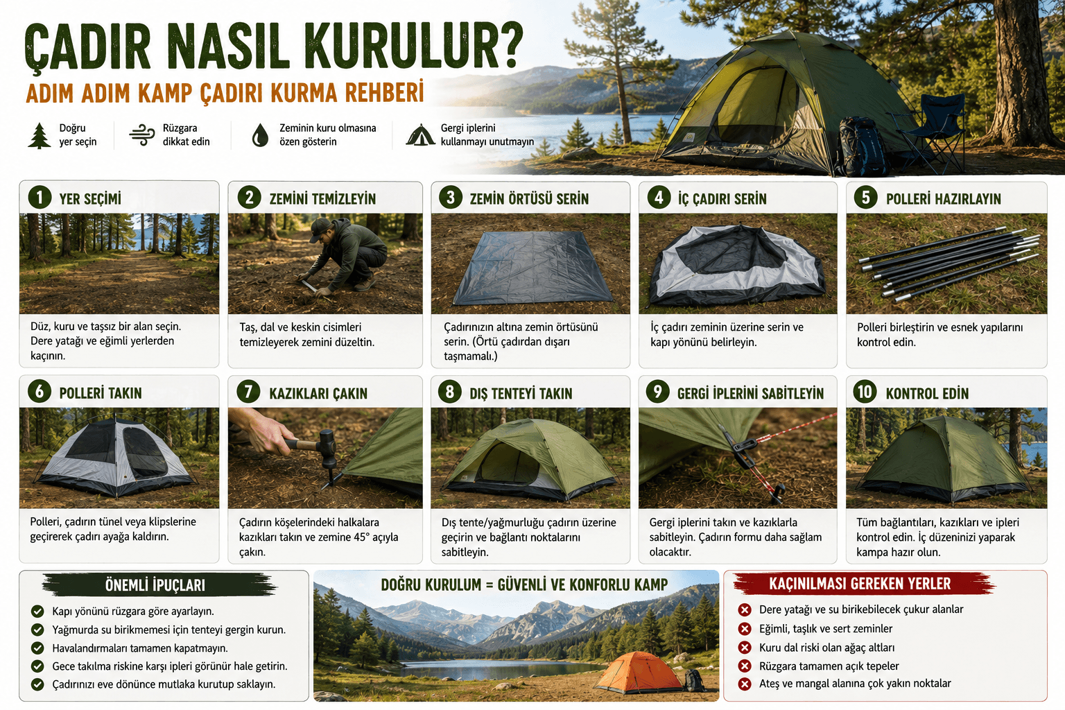Çadır Nasıl Kurulur? Adım Adım Kamp Çadırı Kurma Rehberi