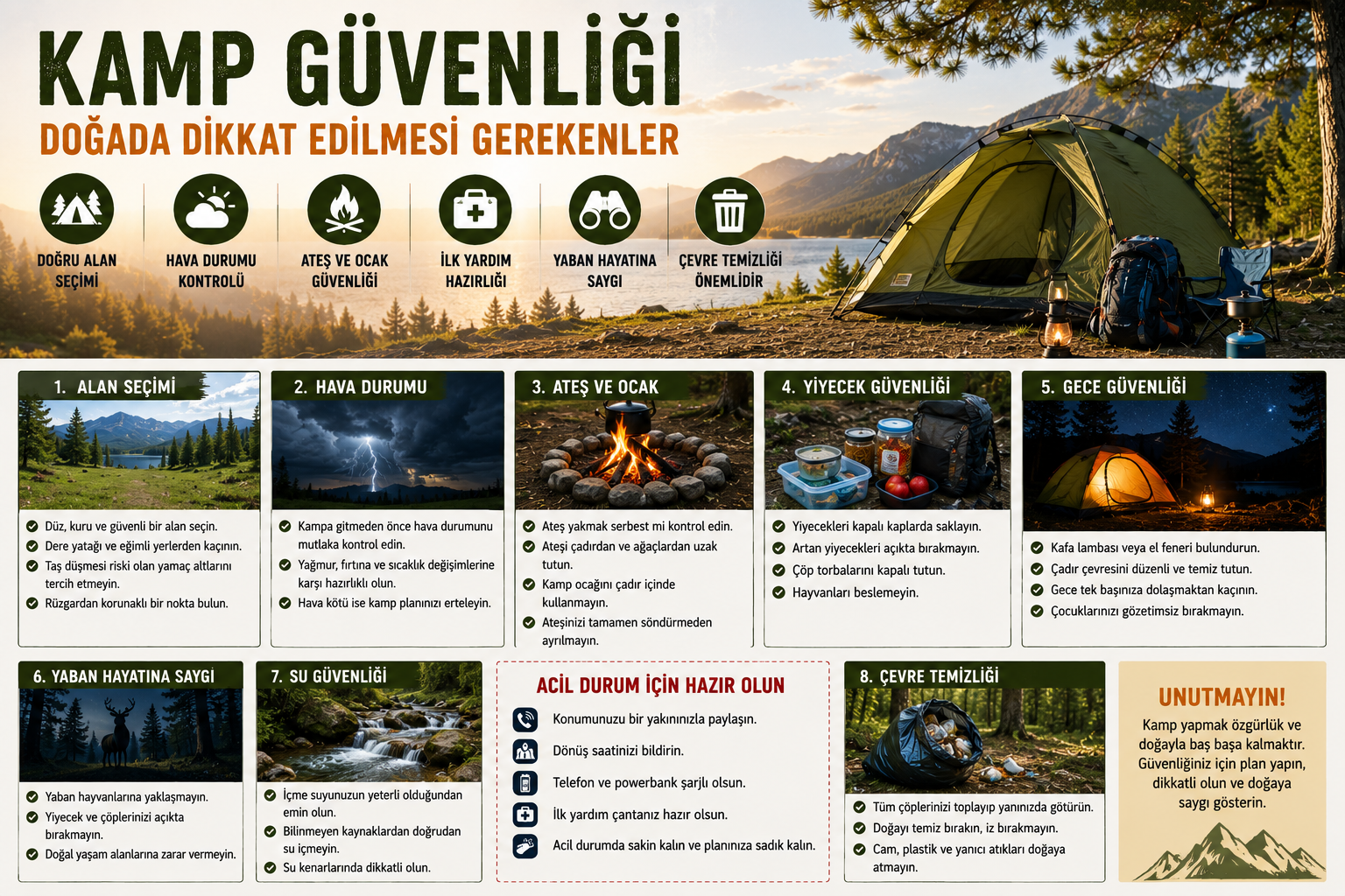 Kamp Güvenliği: Doğada Dikkat Edilmesi Gerekenler