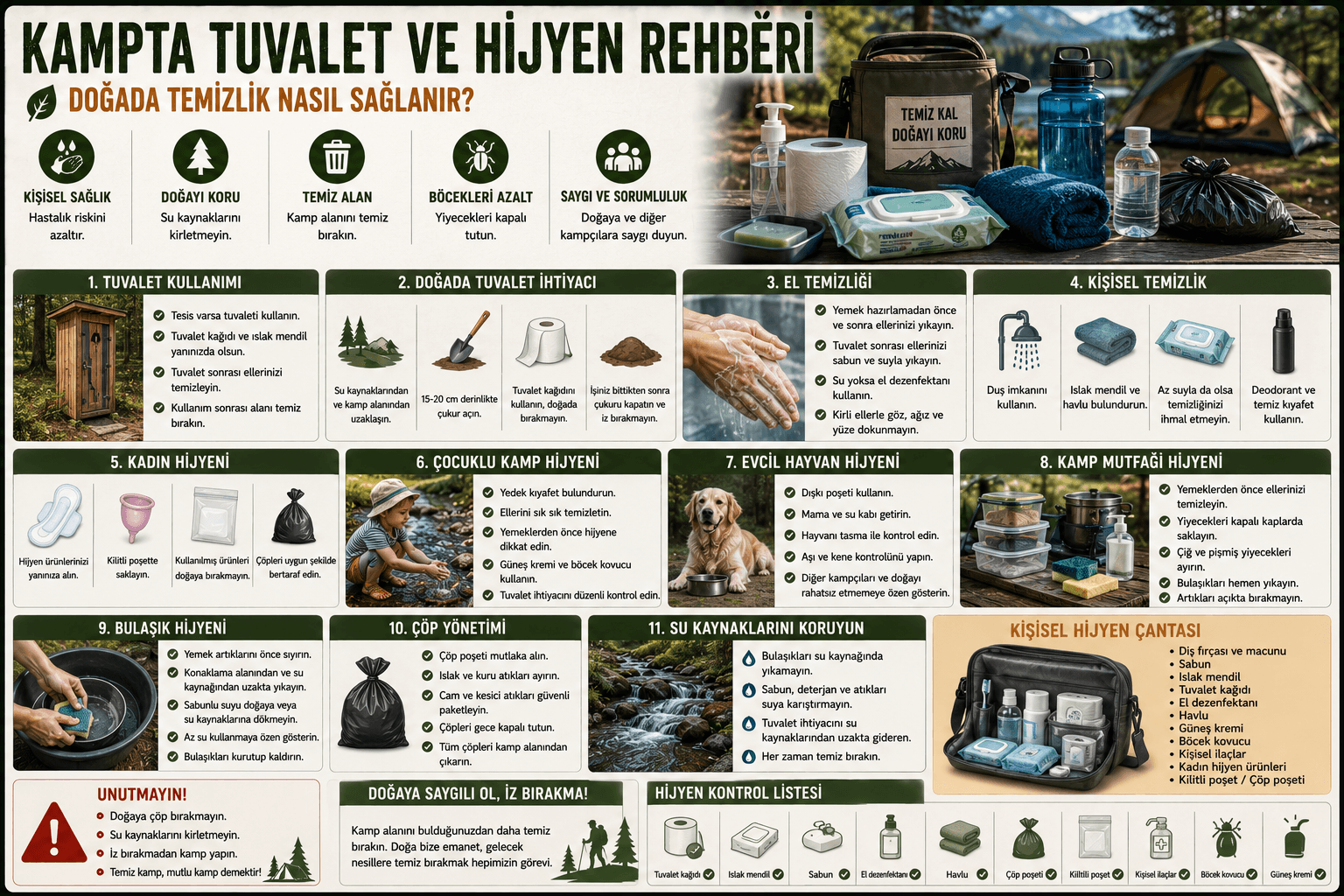 Kampta Tuvalet ve Hijyen Rehberi: Doğada Temizlik Nasıl Sağlanır?