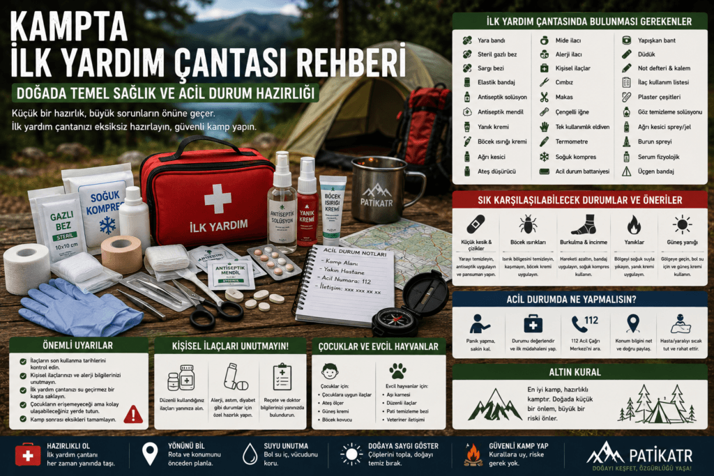 Kampta İlk Yardım Çantası: Doğada Temel Sağlık ve Acil Durum Rehberi