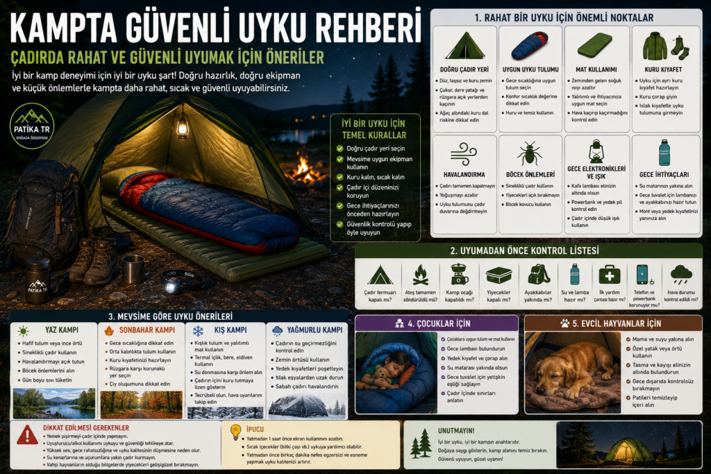Kampta Güvenli Uyku Rehberi: Çadırda Rahat ve Güvenli Uyumak İçin Öneriler