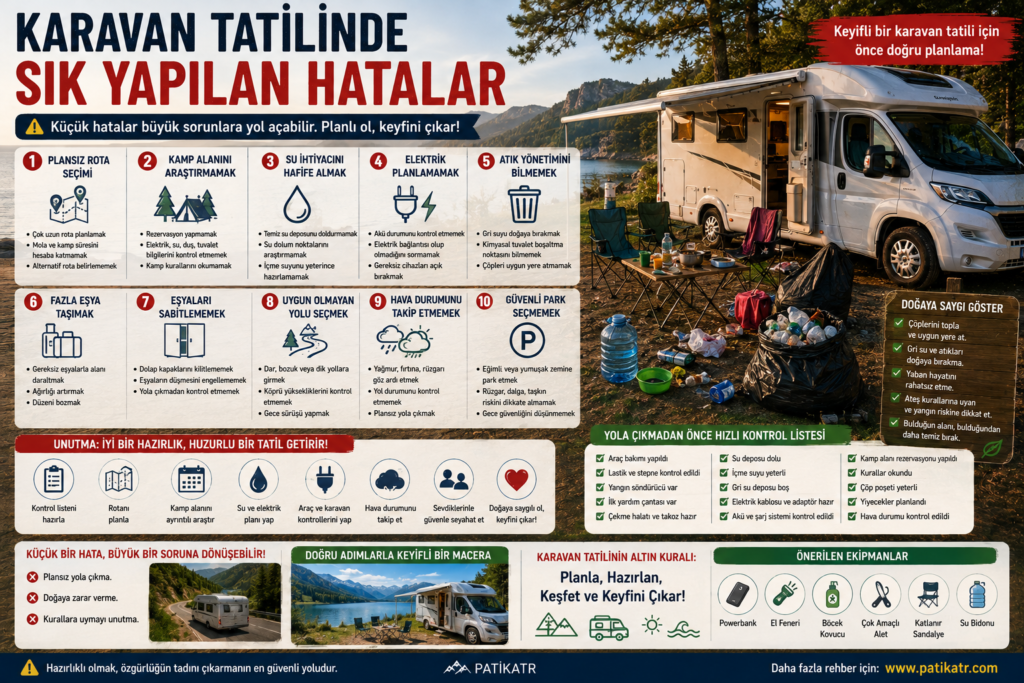 Karavan Tatilinde Sık Yapılan Hatalar