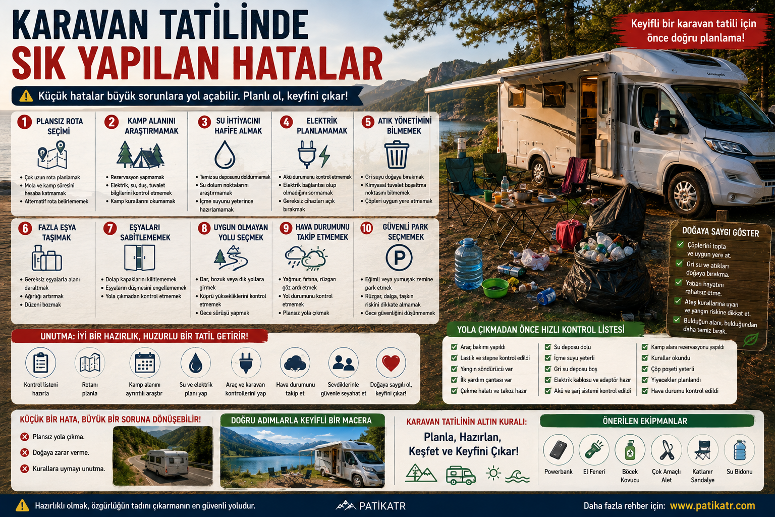 Karavan Tatilinde Sık Yapılan Hatalar