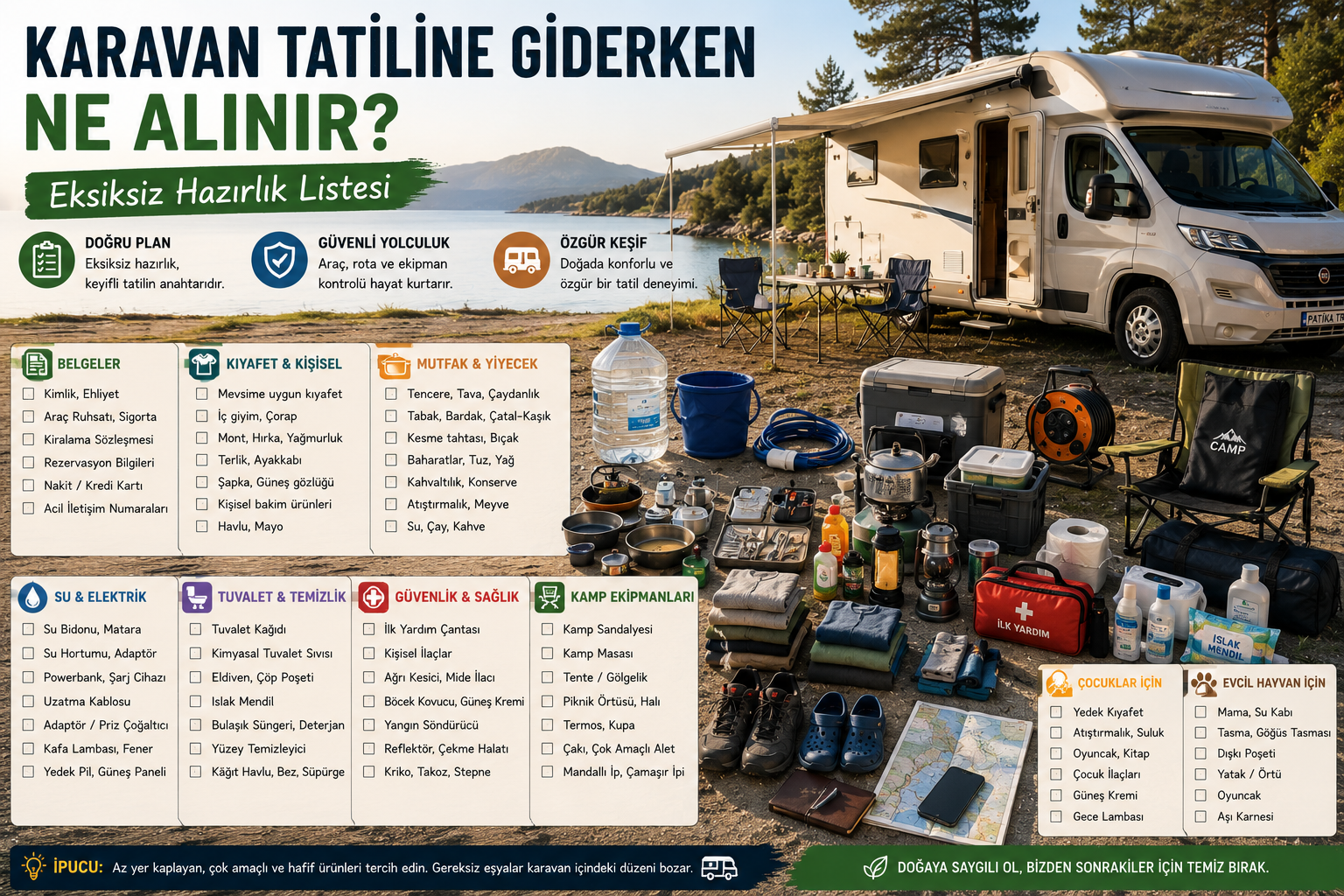 Karavan Tatiline Giderken Ne Alınır? Eksiksiz Hazırlık Listesi