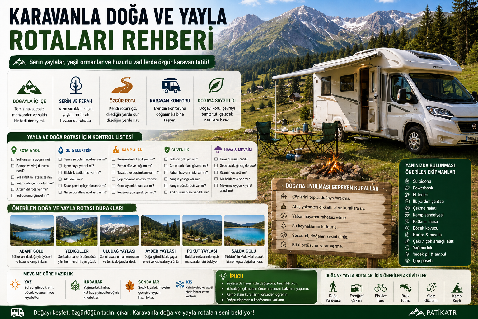Karavanla Doğa ve Yayla Rotaları Rehberi