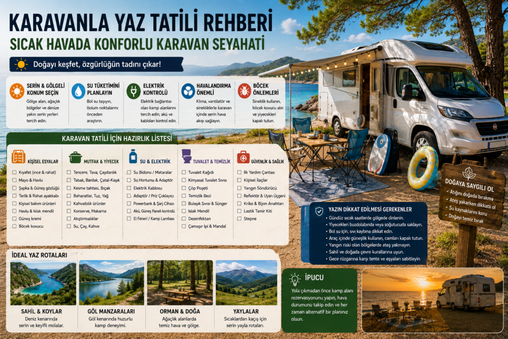 Karavanla Yaz Tatili Rehberi: Sıcak Havada Konforlu Karavan Seyahati